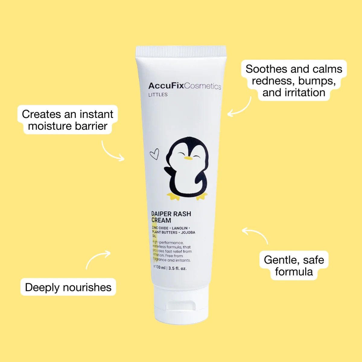 AccuFix Cosmetics Littes Baby Diaper Rash Cream/Balm with Zinc Oxide