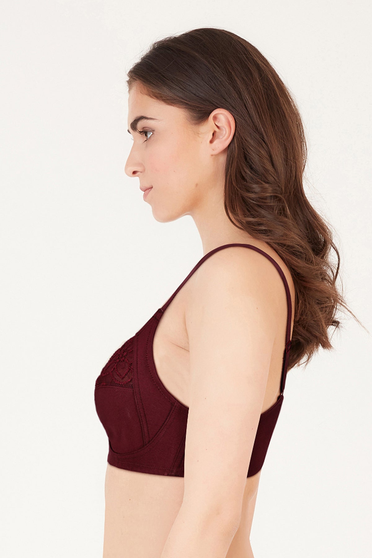 BLS Cansu Non Wired And Non Padded Cotton Bra Berry