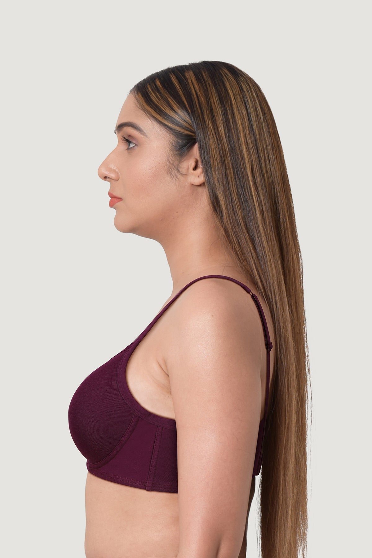 BLS Colma Non Wired And Padded Cotton Bra Patent Purple