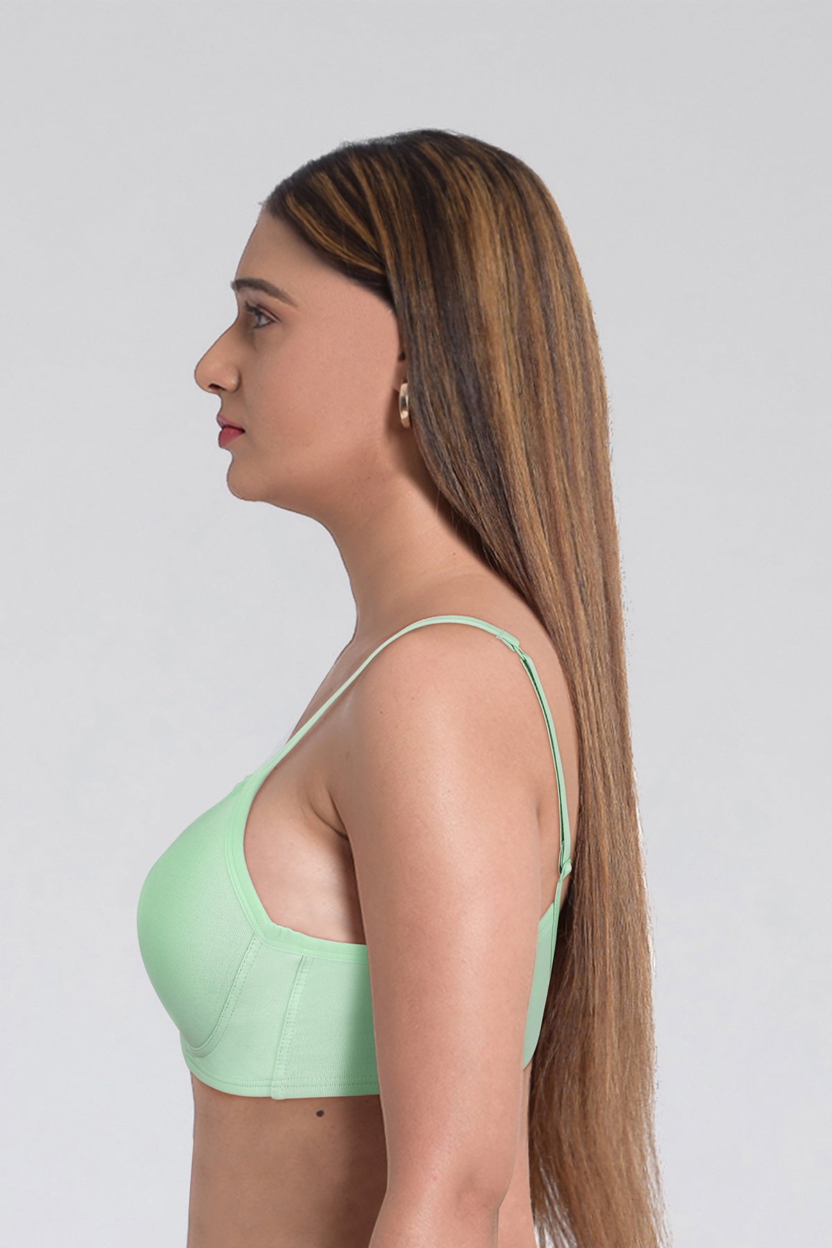 BLS Colma Non Wired And Padded Cotton Bra Sea Green