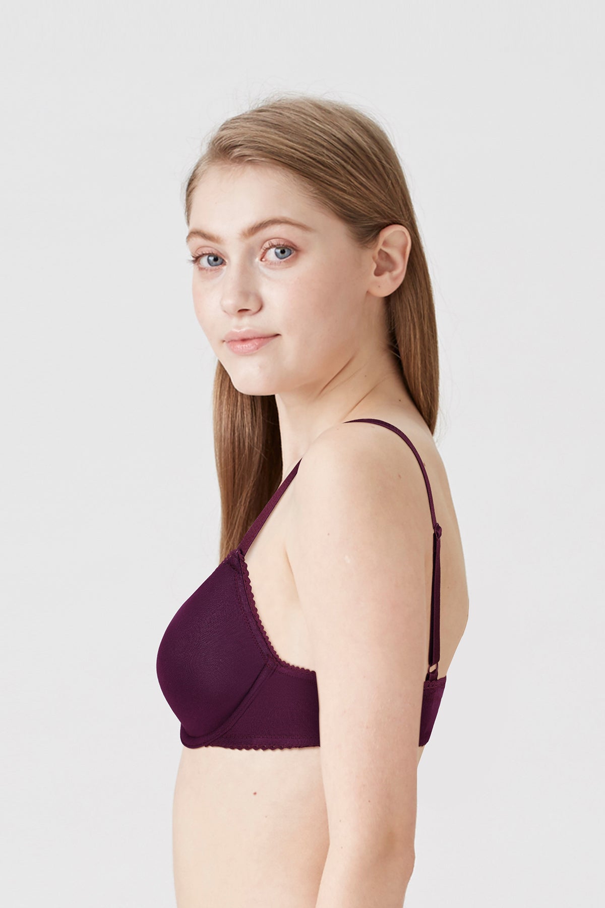 BLS Colo Wired And Padded Cotton Bra Patent Purple