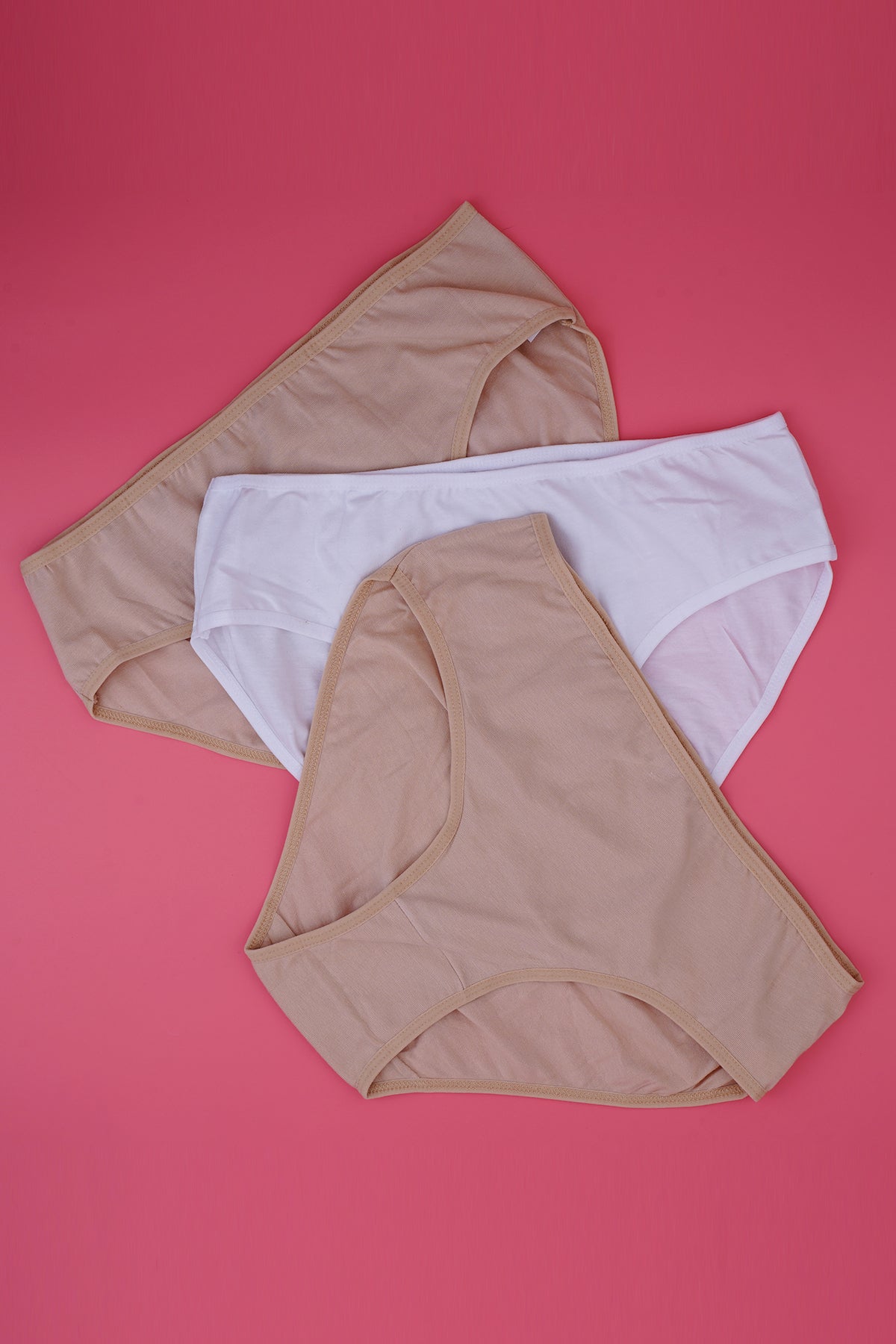 BLS Paola Low Rise Cotton Panty Skin, White, Skin Pack of 3
