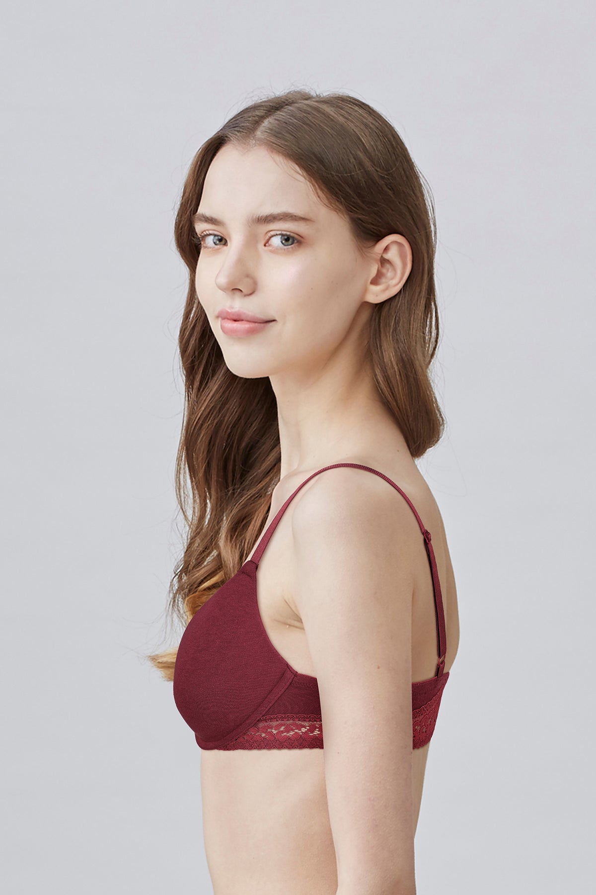 BLS Paza Wired And Padded Cotton Bra Burgundy
