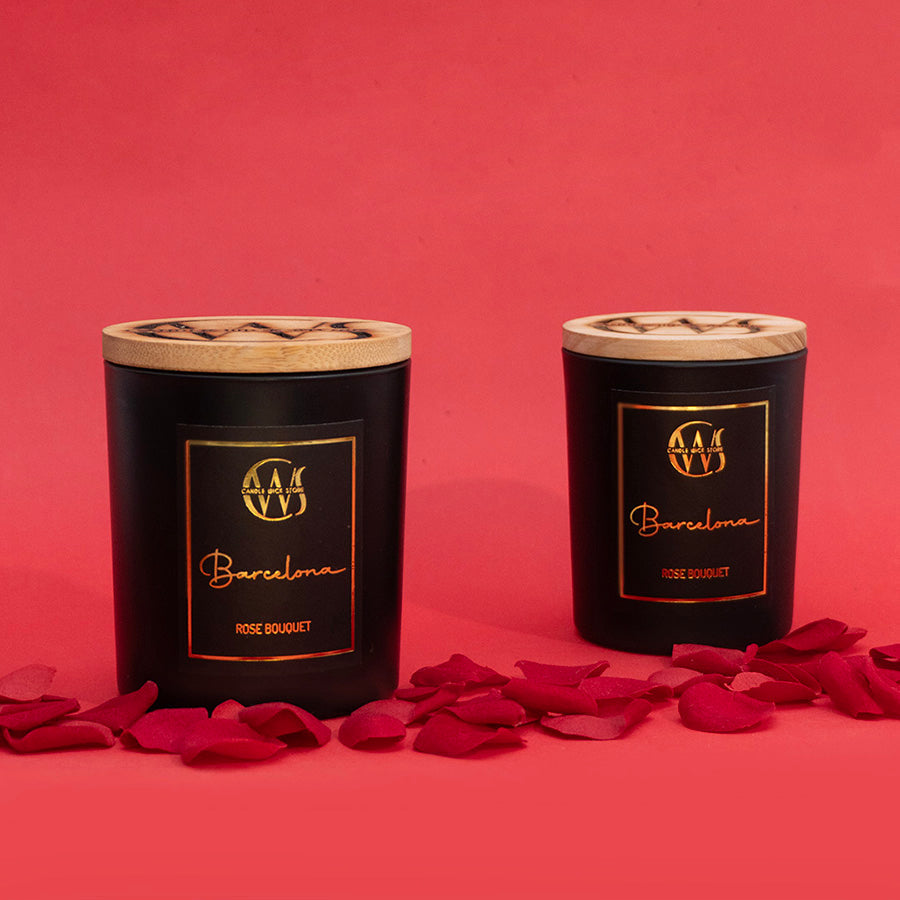Candle Wick Store Barcelona Candle with Rose Bouquet Scent