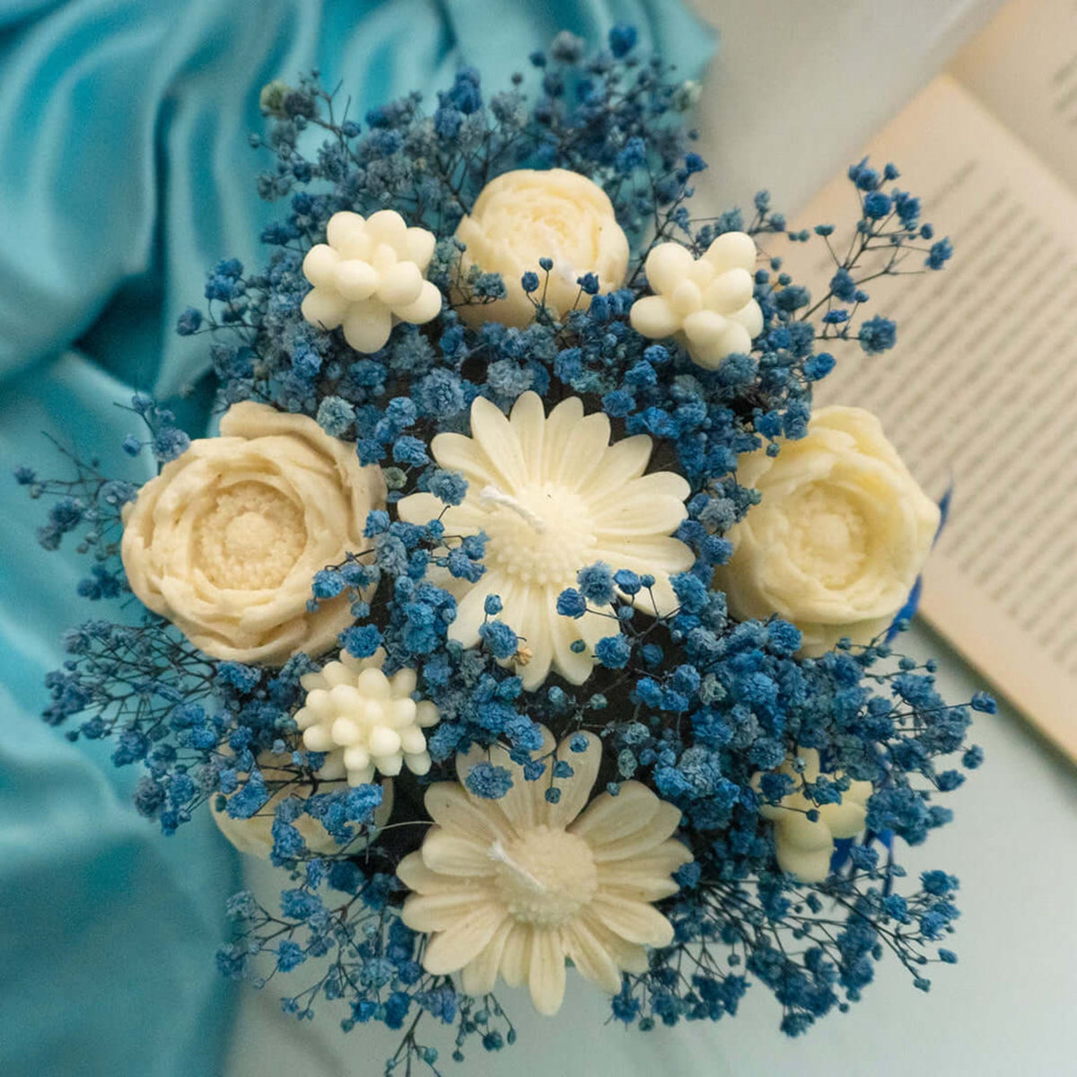 Candle Wick Store Blue Serenity Bouqet Grey Base Only Available in Karachi