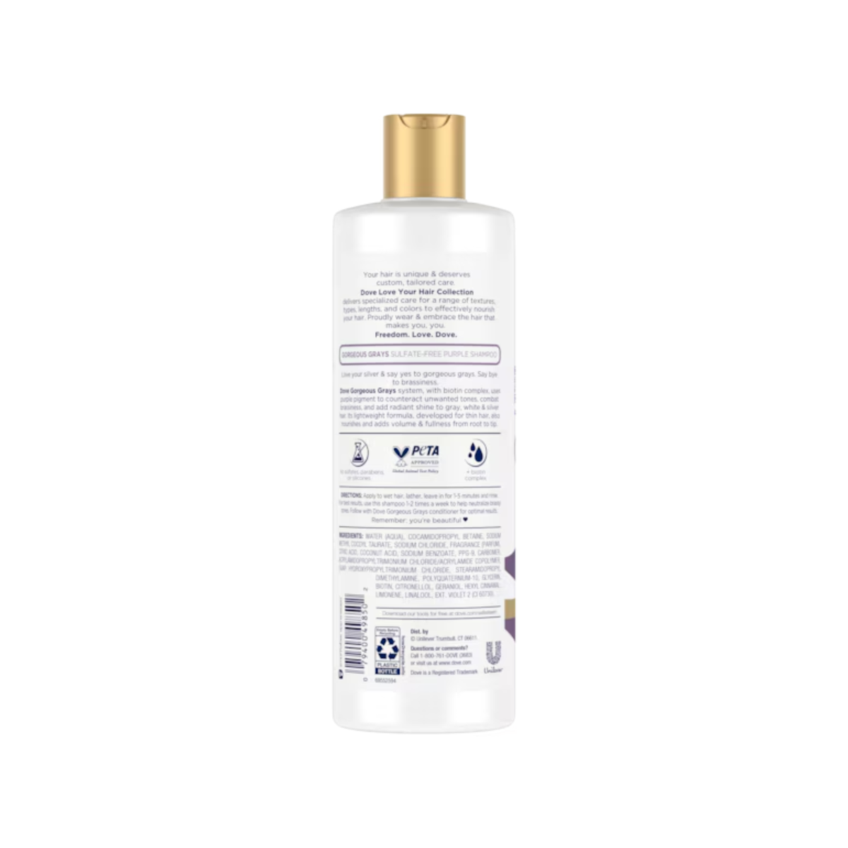 Dove Love Your Silver Gorgeous Grays Sulfate-Free Purple Shampoo