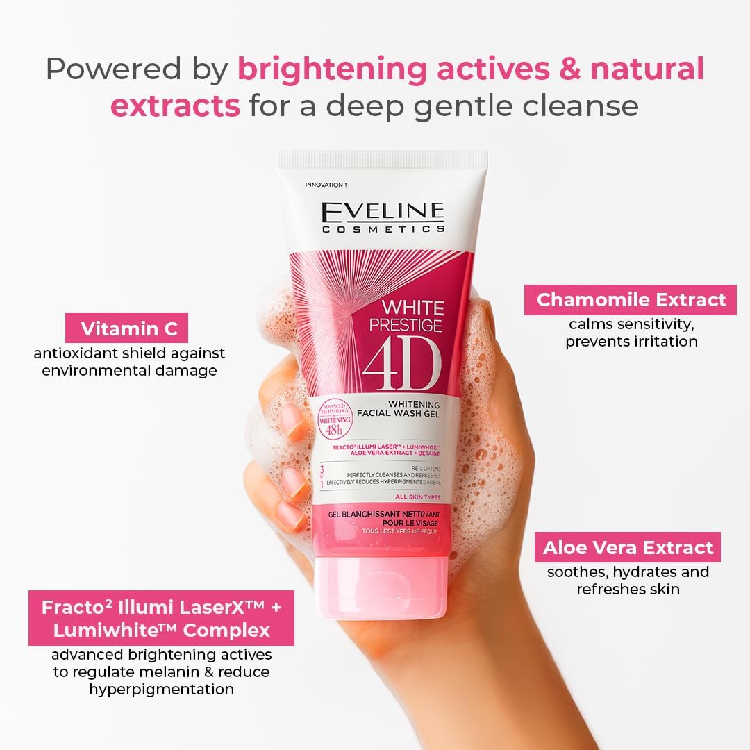 Eveline Cosmetics White Prestige 4D Whitening Facial Wash Gel 200ml