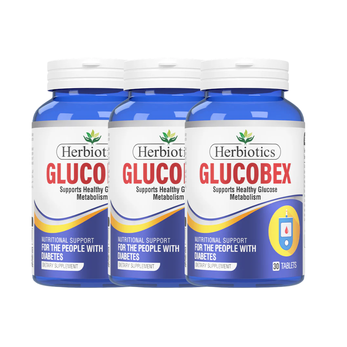 Herbiotics Glucobex Blood Sugar Support Healthy Glucose Metabolism Supplements