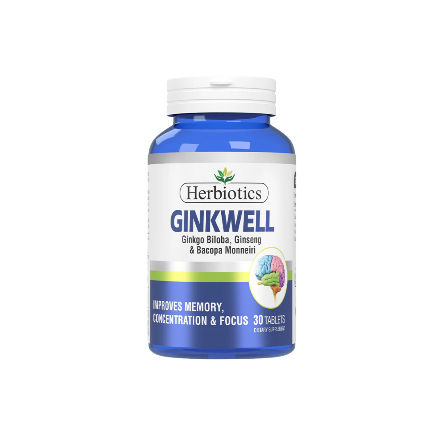 Herbiotics Ginkwell Ginkgo Biloba Support Improves Memory Supplements