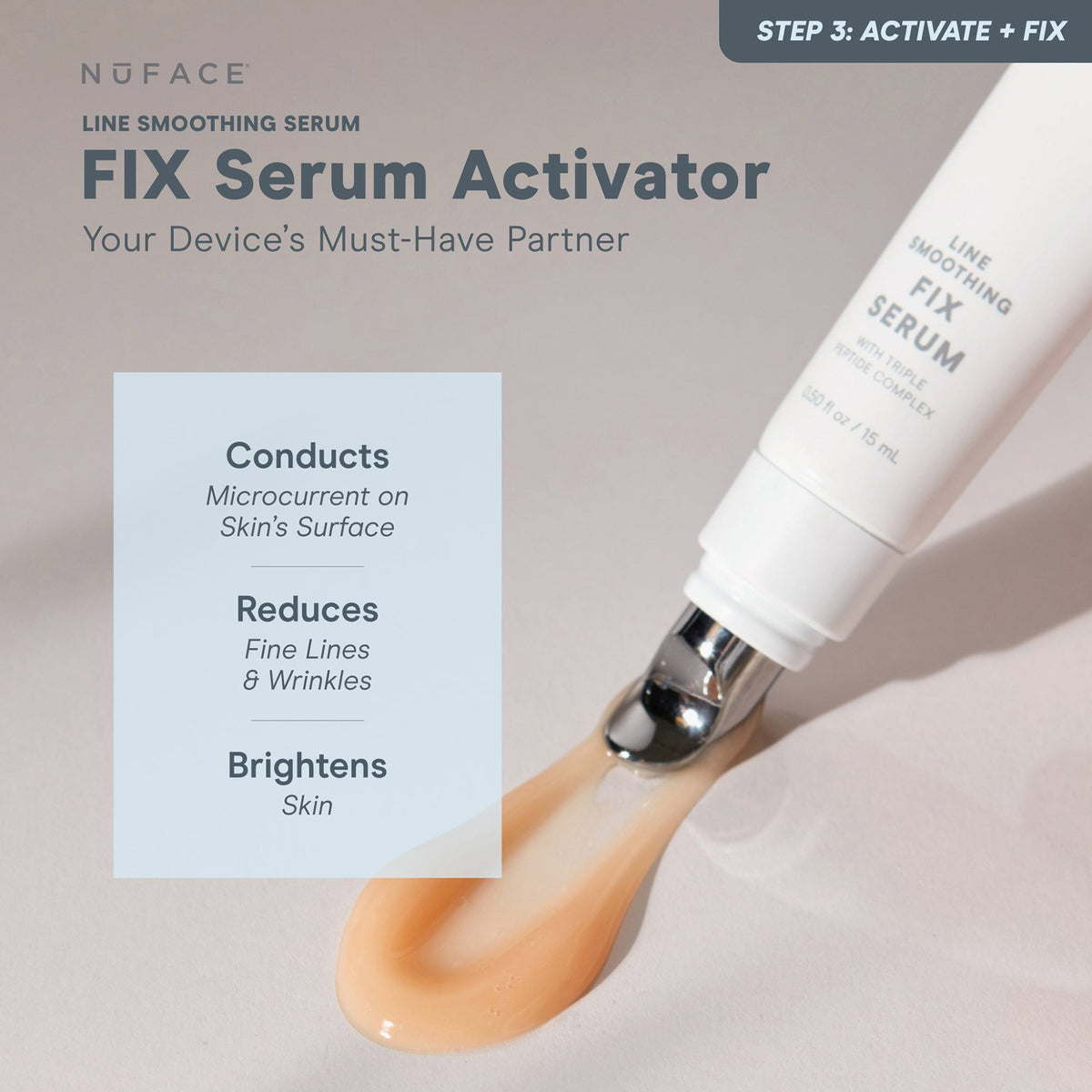 NuFACE Line Smoothing Fix Serum With Triple Peptide Complex 15ml