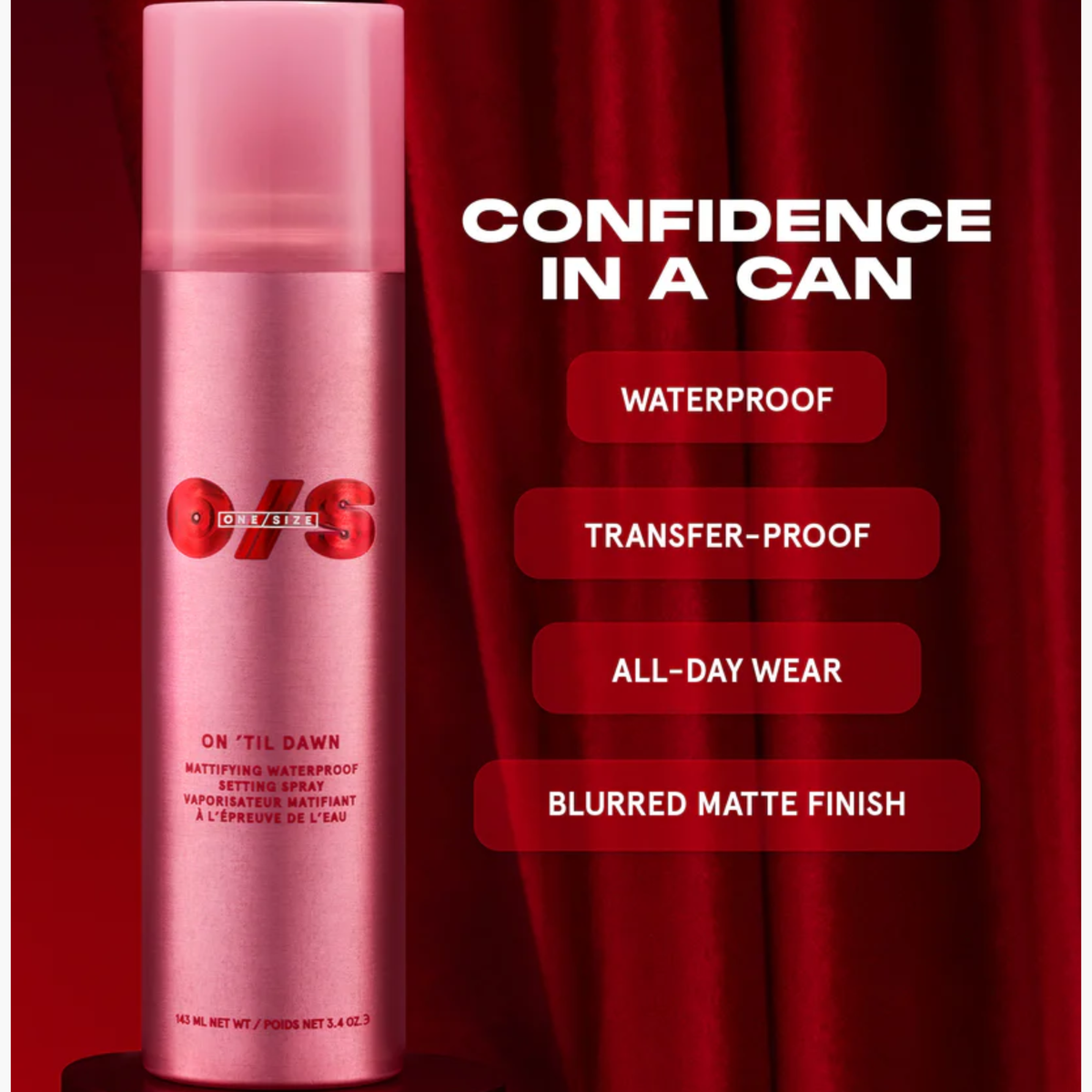 One Size On Till Dawn Mattifying Waterproof Setting Spray