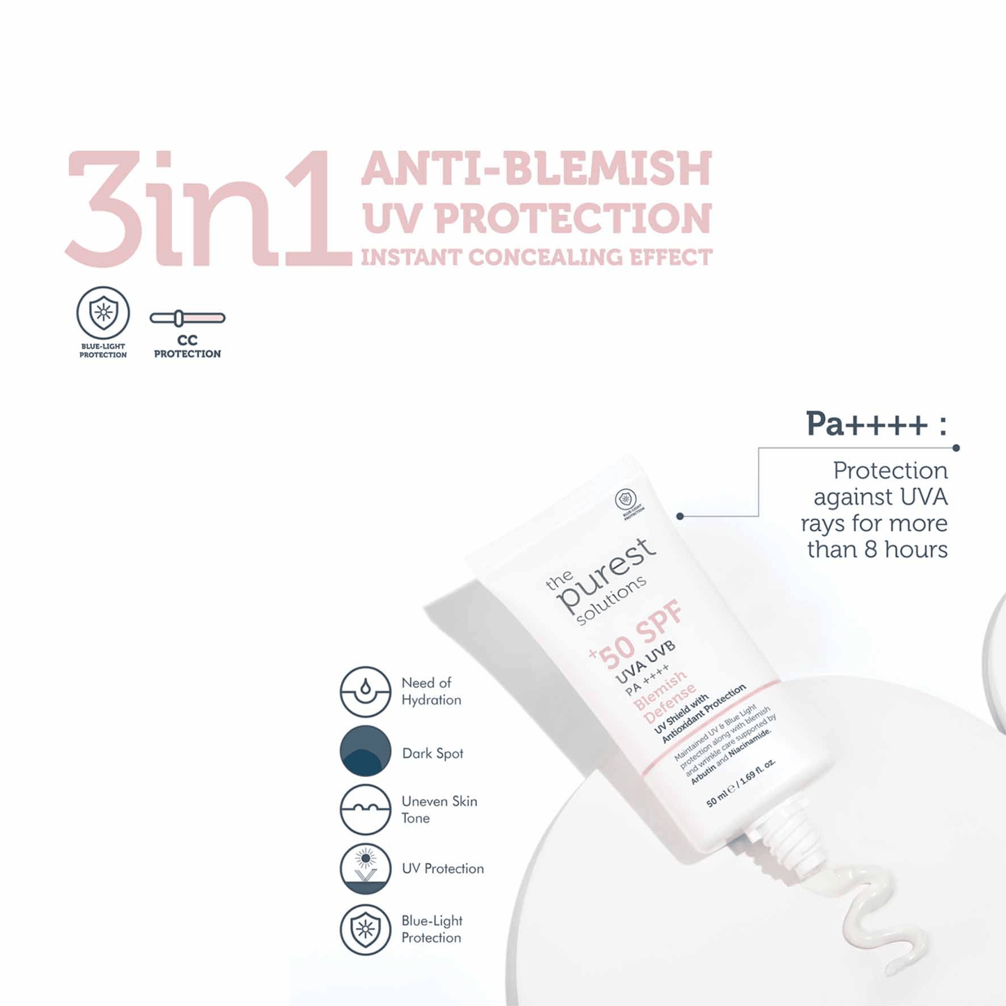The Purest Solutions Spf 50+ PA++++ Blemish Defense Sunscreen