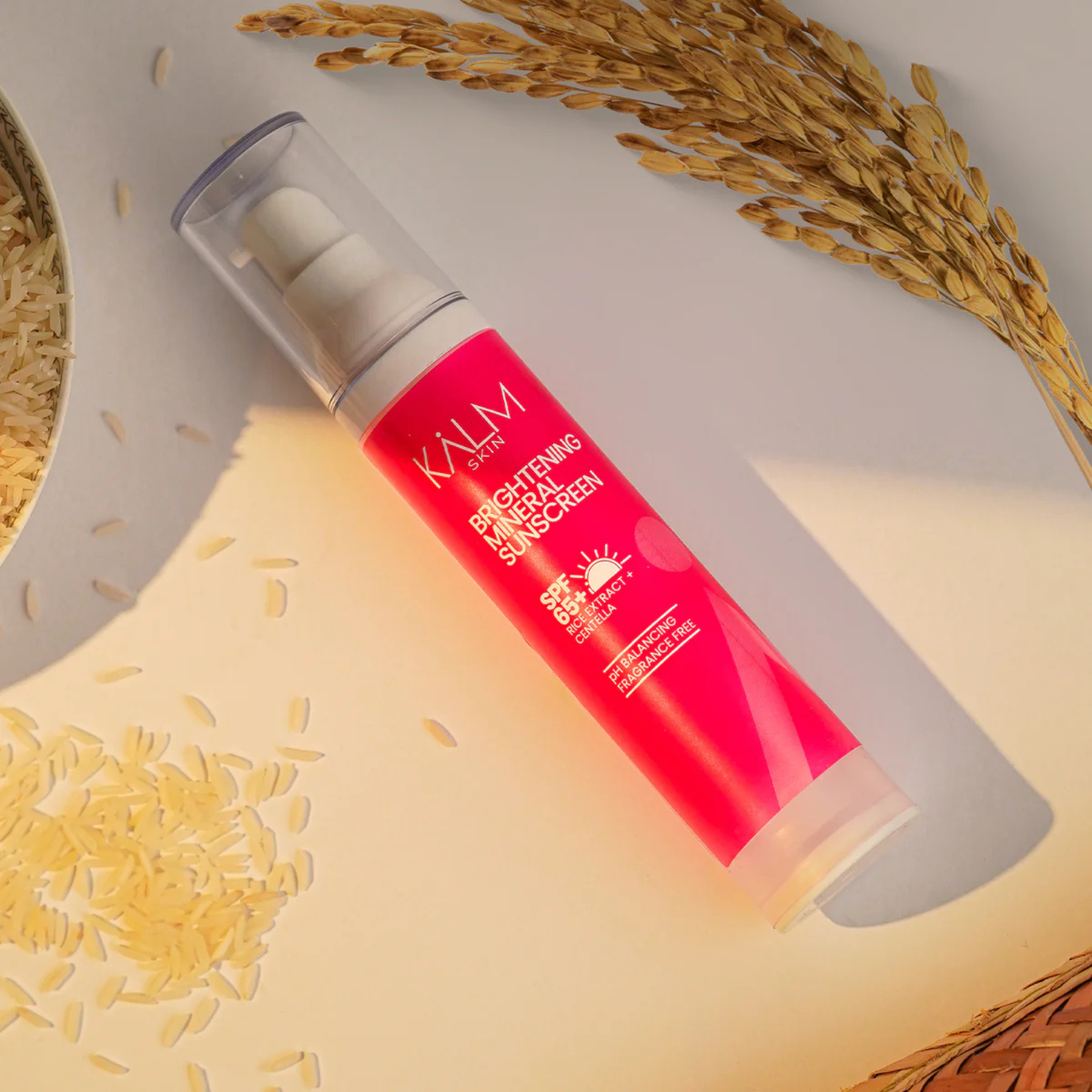 The Kalm Rice Brightening Mineral Sunscreen SPF65+