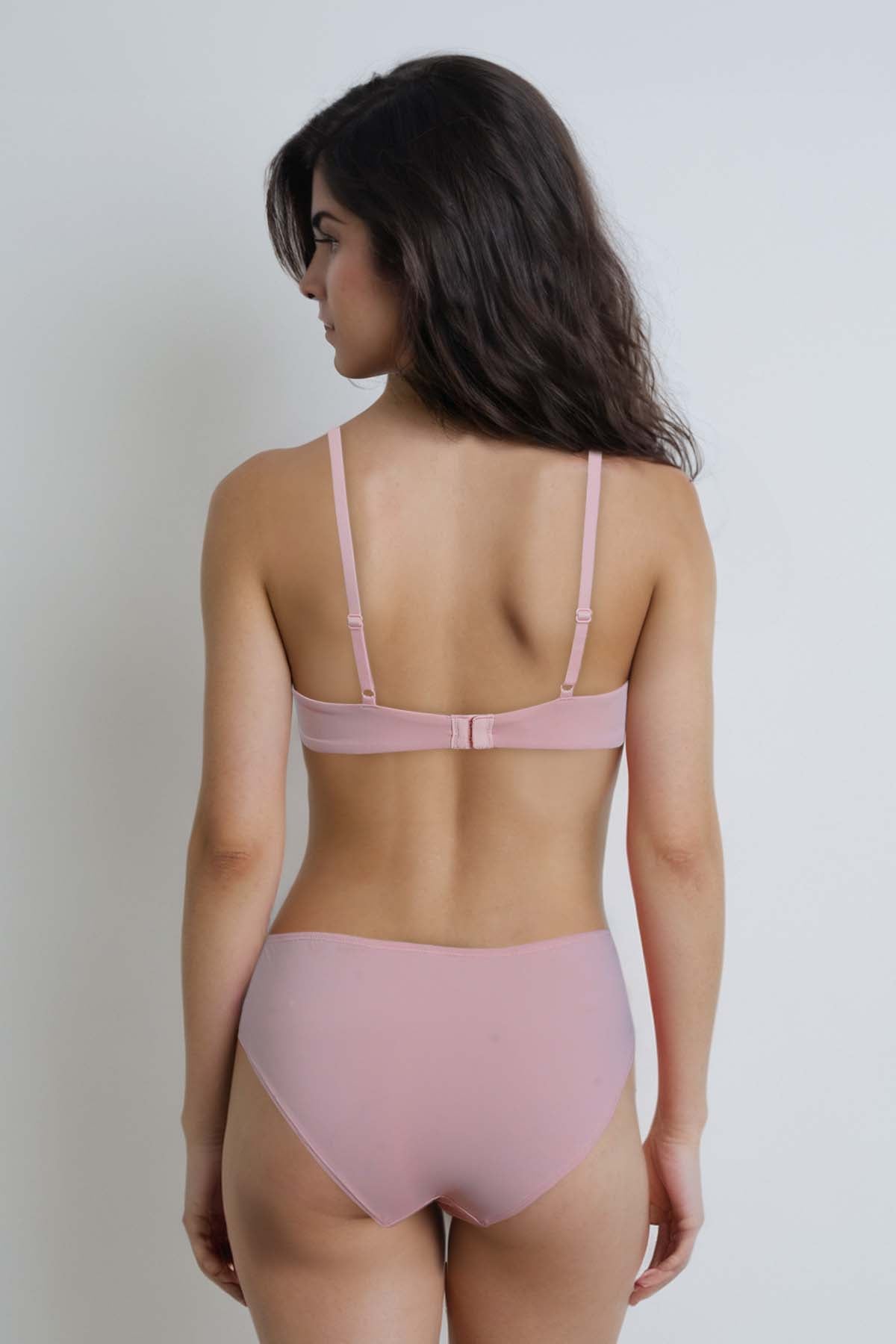 BLS Emma Wired And Padded Lace Bra Set Pink