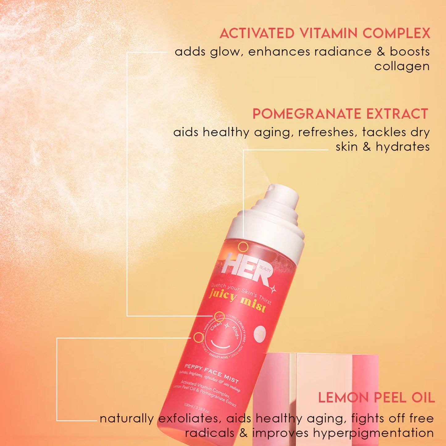 Her Beauty Juicy Mist Peppy Face Mist 100ml