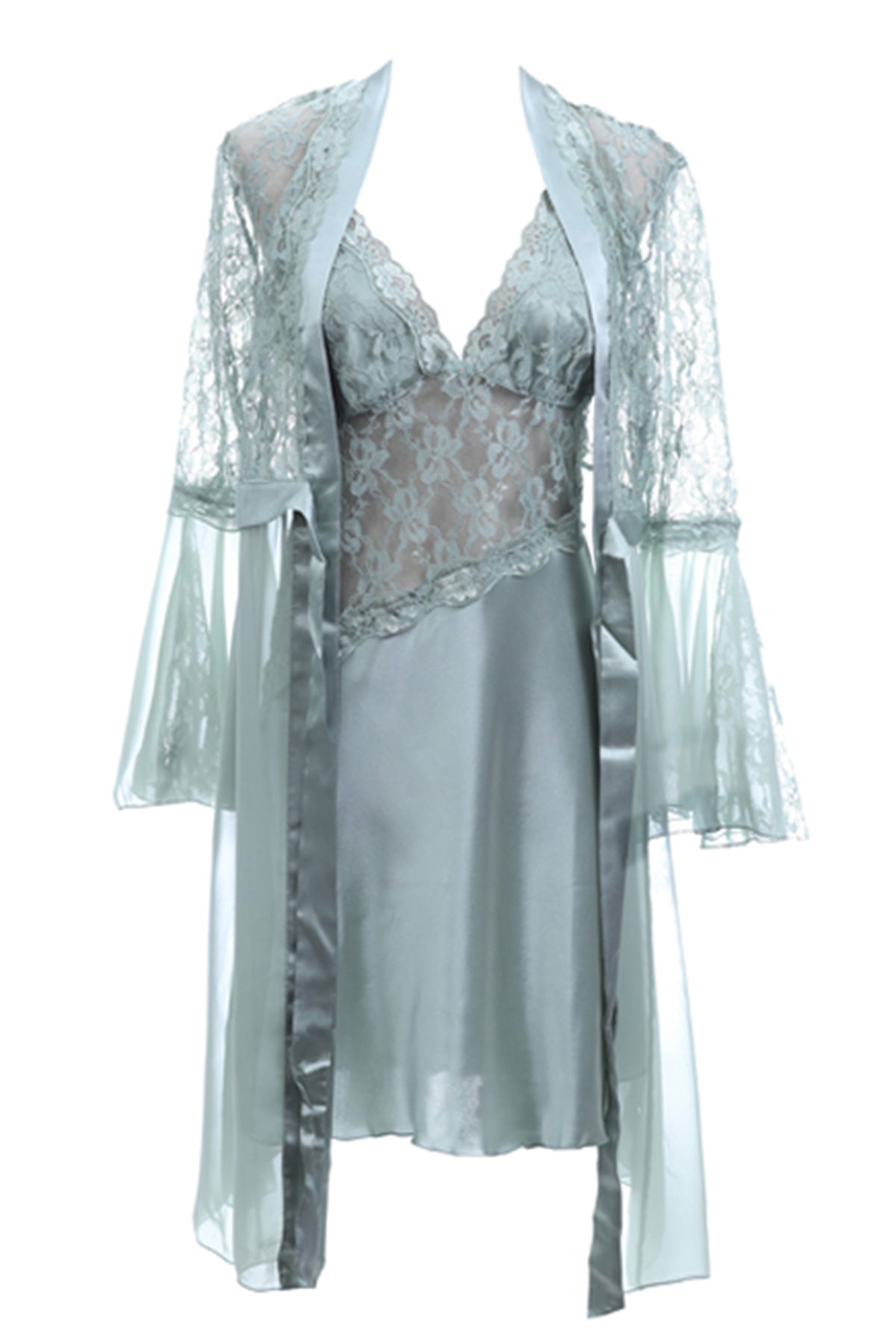 BLS Halette Silk And Chantilly Nighty Green