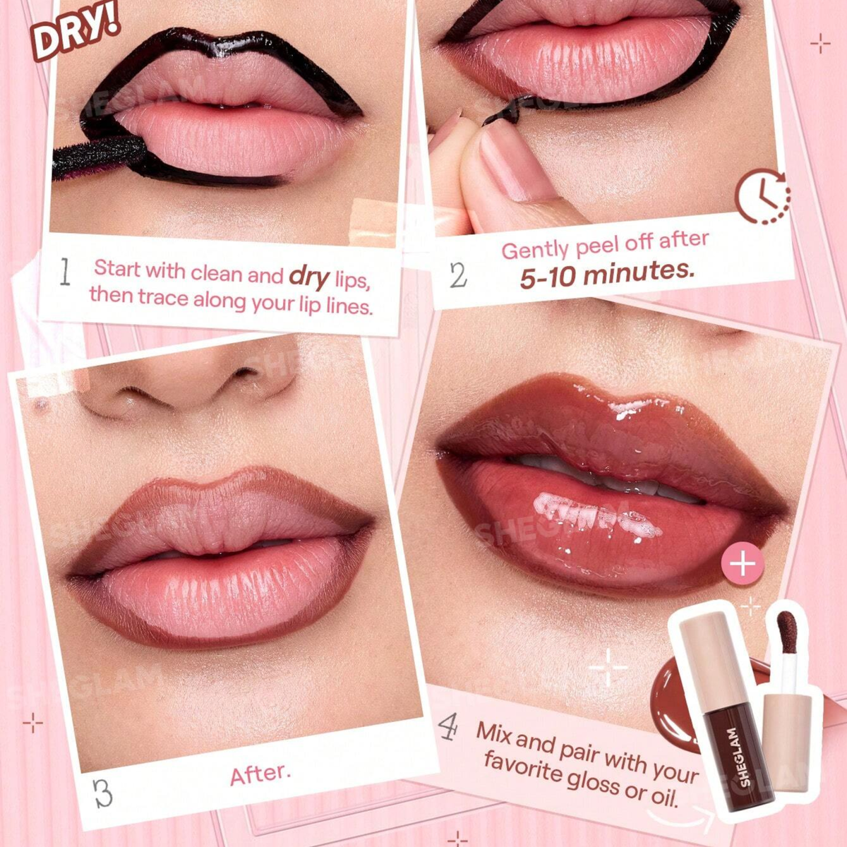 Sheglam Fall In Line Peel Off Lip Liner Stain 3gm