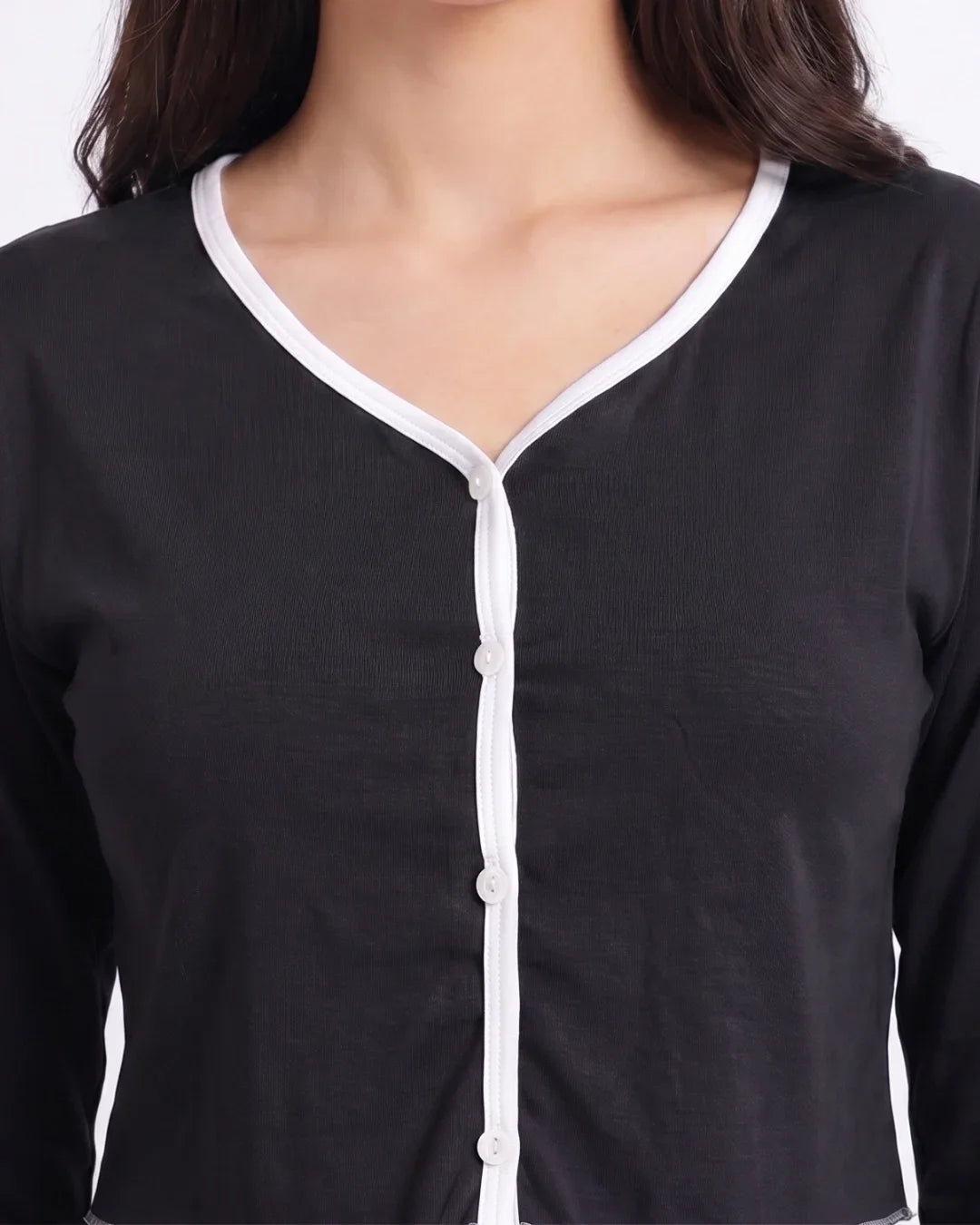 Sajiero Cotton PJ Set Velour Black