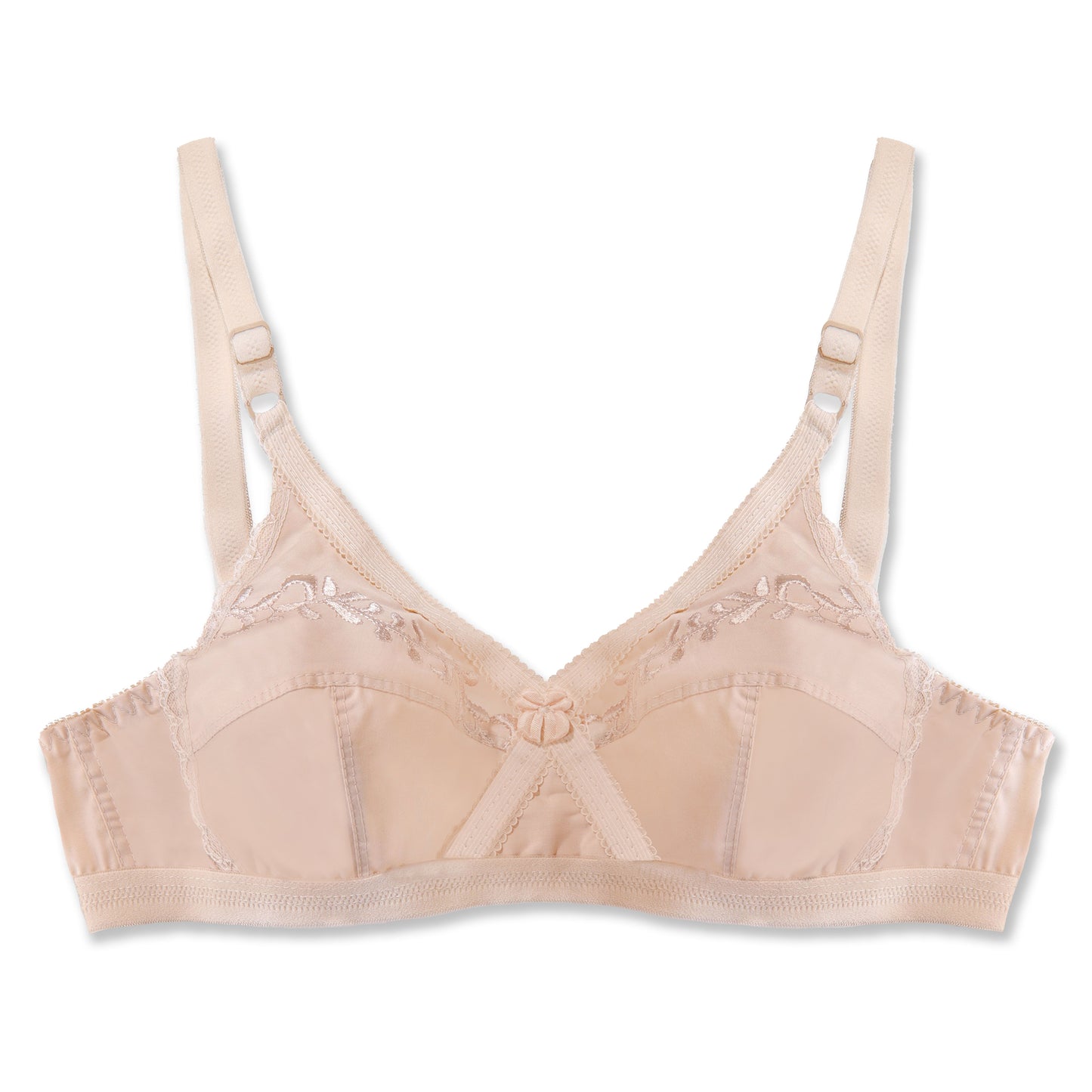 Sajiero Embroidered Weave Non Padded Wireless Bra
