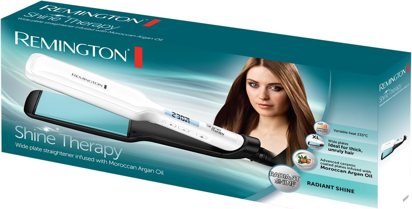 Remington Hair Straightener Shine Therapy Wide Plate S8550