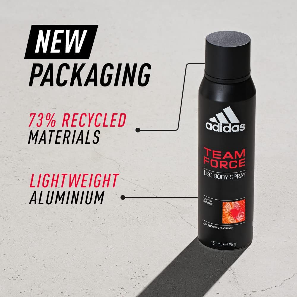 Adidas Team Force Energetic And Woody Deo Body Spray For Men 150ml