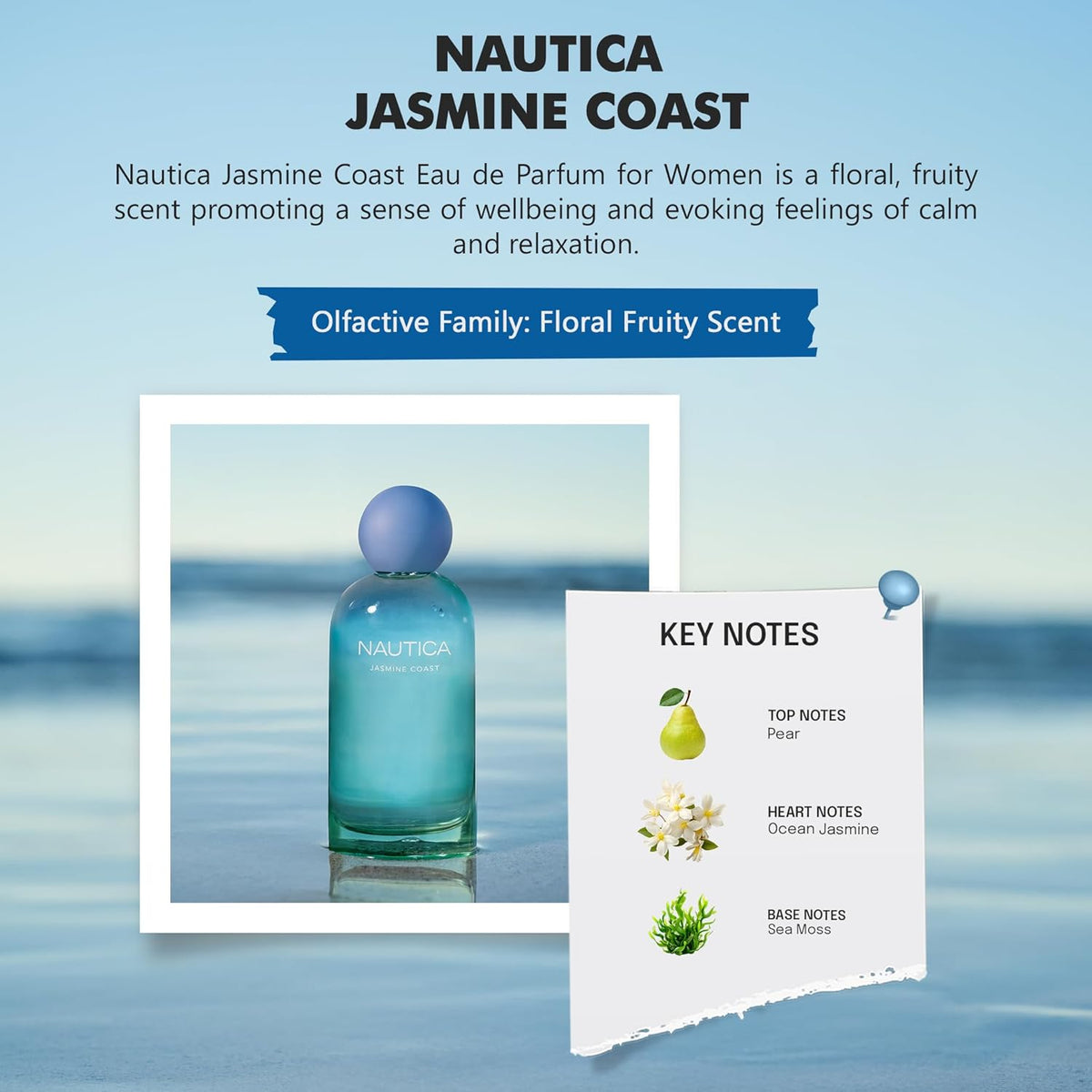 Nautica Jasmine Coast Calm & Relaxing Eau De Parfum Unisex 100ml