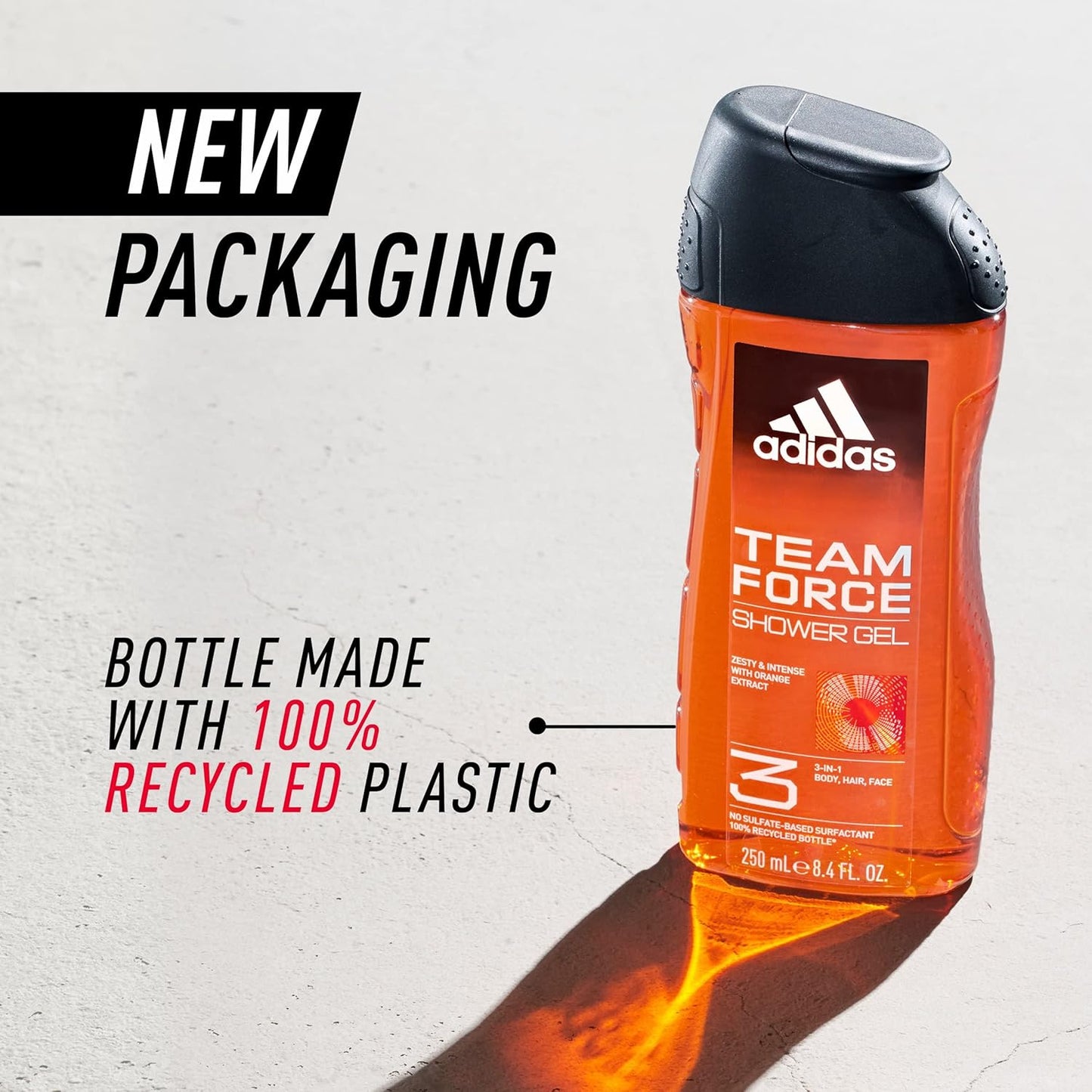 Adidas Team Force 3-in-1 Body, Hair, Face Shower Gel For Men 250ml