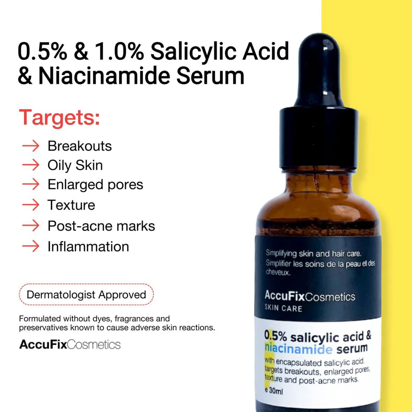 AccuFix Cosmetics Encapsulated 0.1% Salicylic Acid & Niacinamide Serum
