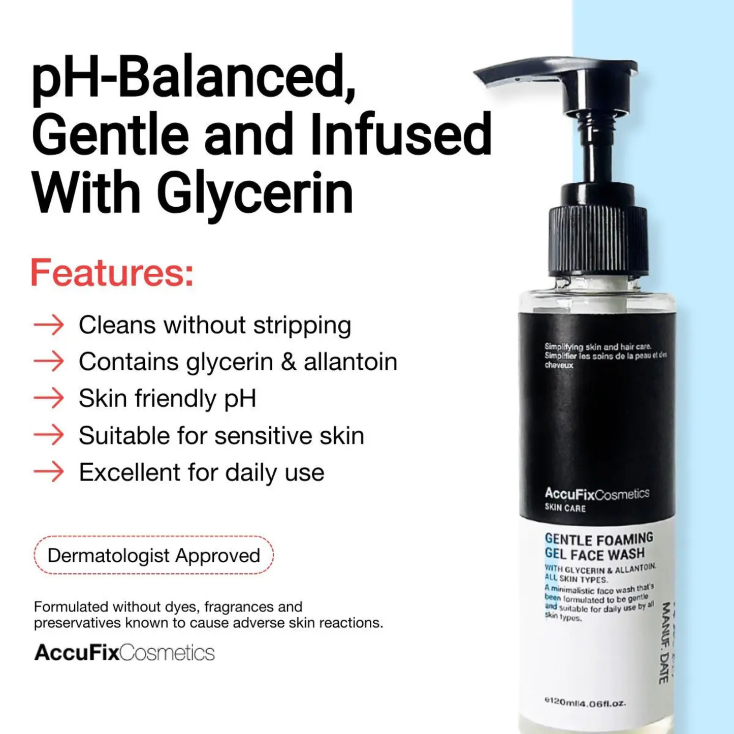 AccuFix Cosmetics Gentle Foaming Gel Face Wash