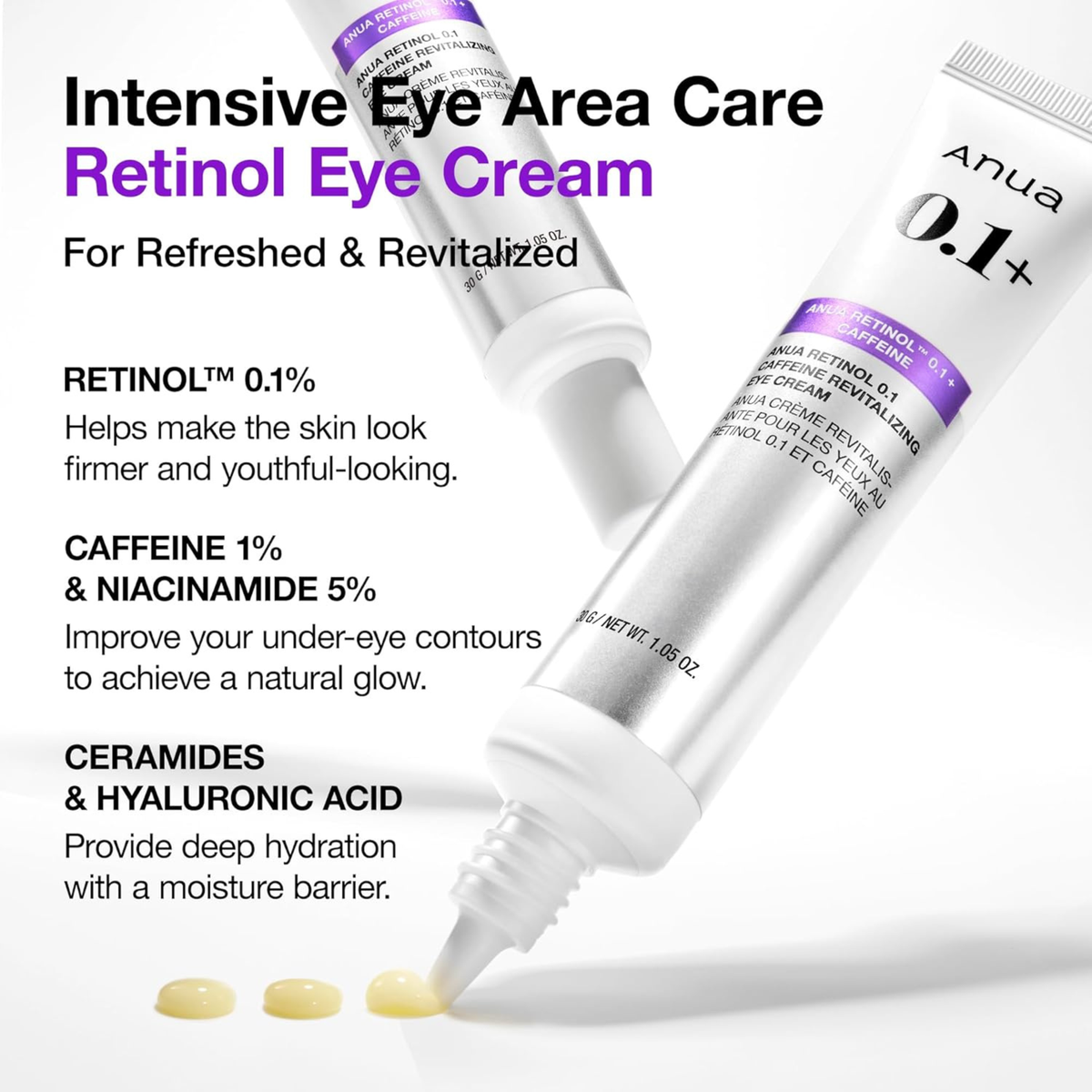 Anua Retinol 0.1+ Caffeine Revitalizing Eye Cream