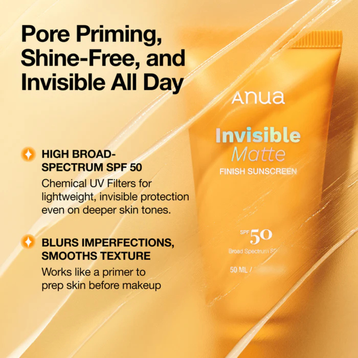 Anua Invisible Matte Finish Sunscreen SPF50 PA+++