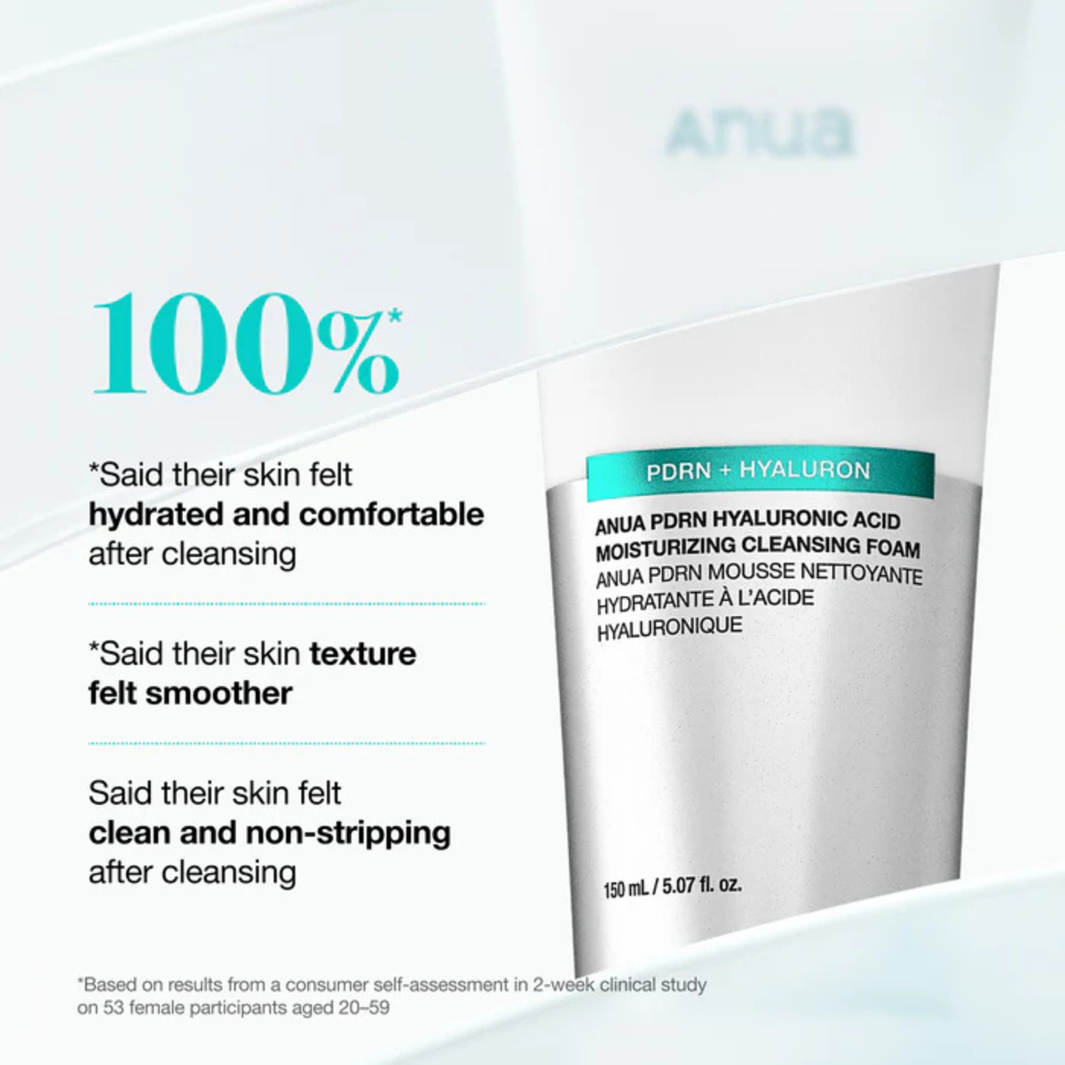 Anua PDRN Hyaluronic Acid Moisturizing Cleansing Foam 150ml