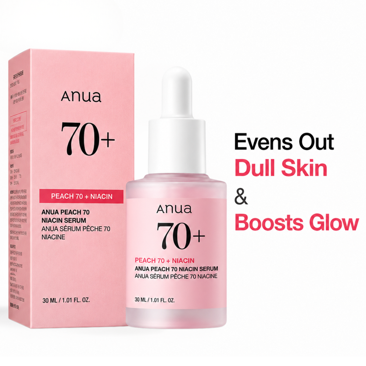 Anua Peach 70+ Niacin Serum 30ml + FREE Peach Niacin Mask