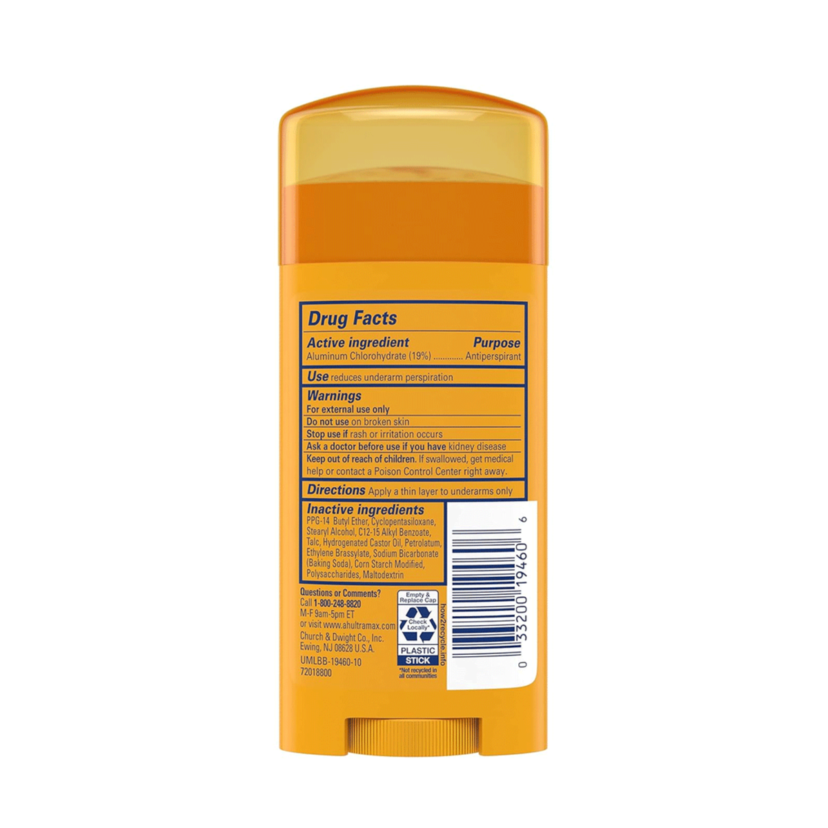 Arm & Hammer UltraMax Solid Antiperspirant Unscented Deodorant