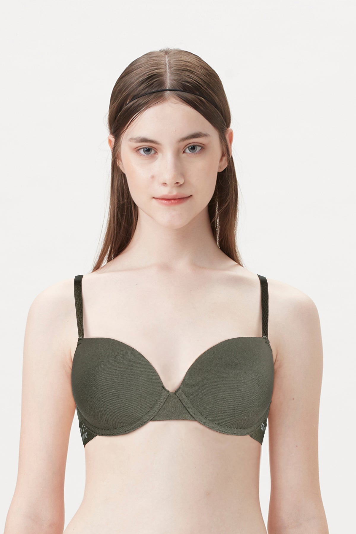BLS Cheree Wired And Padded Cotton Bra Leaf Green