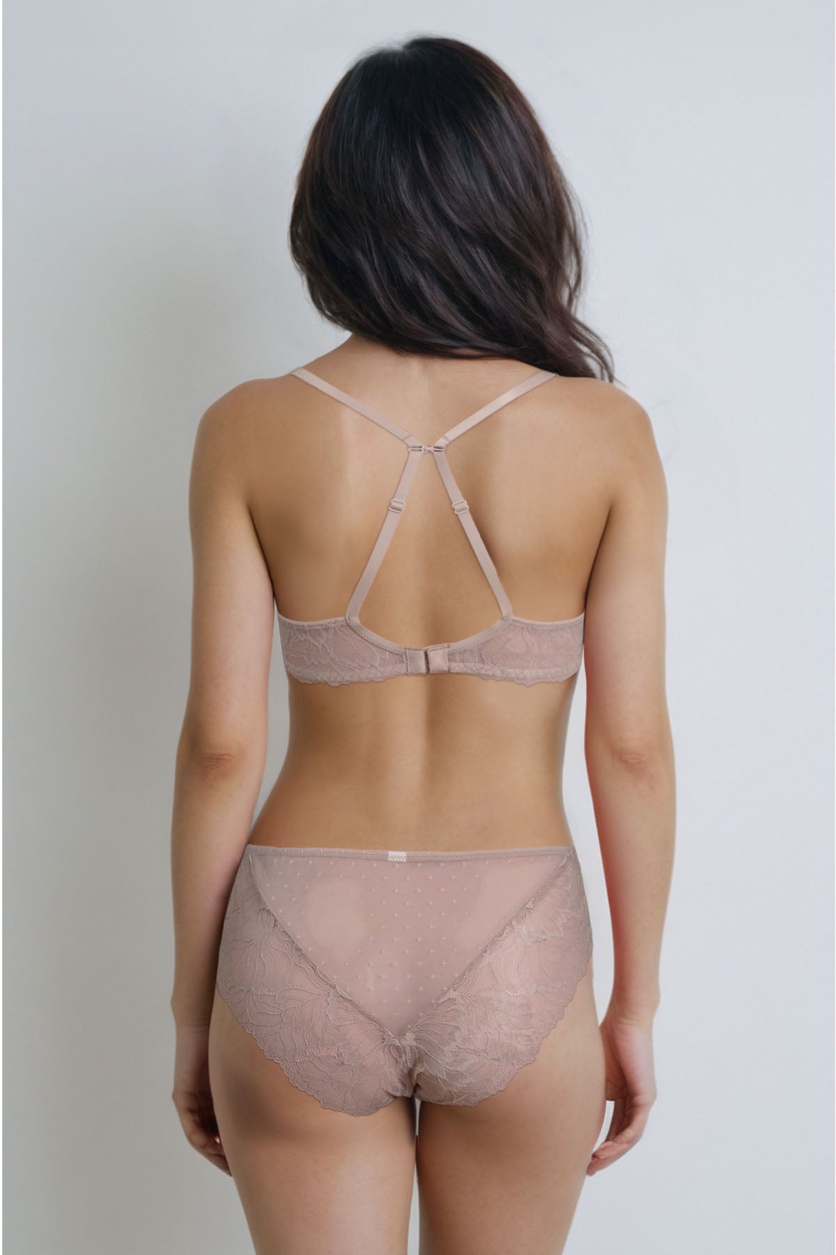 BLS Edwina Wired And Non Padded Lace Bra Set Skin