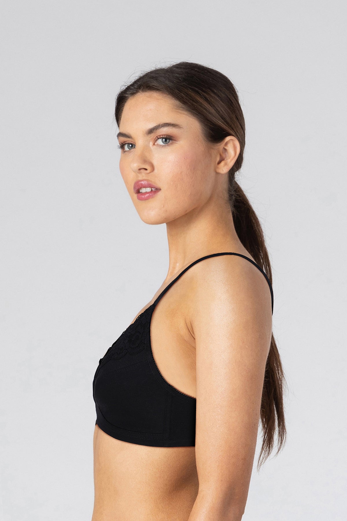 BLS Caprina Non Wired And Non Padded Cotton Bra Black Negro