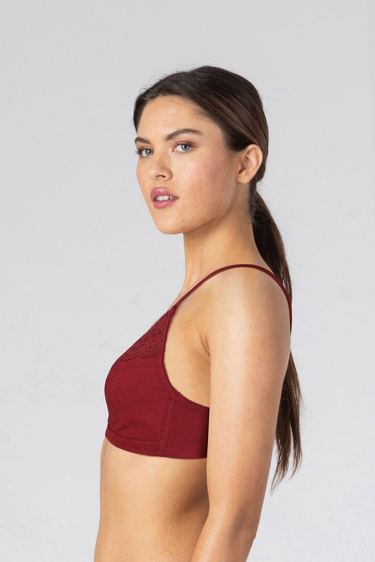 BLS Caprina Non Wired And Non Padded Cotton Bra Burgundy