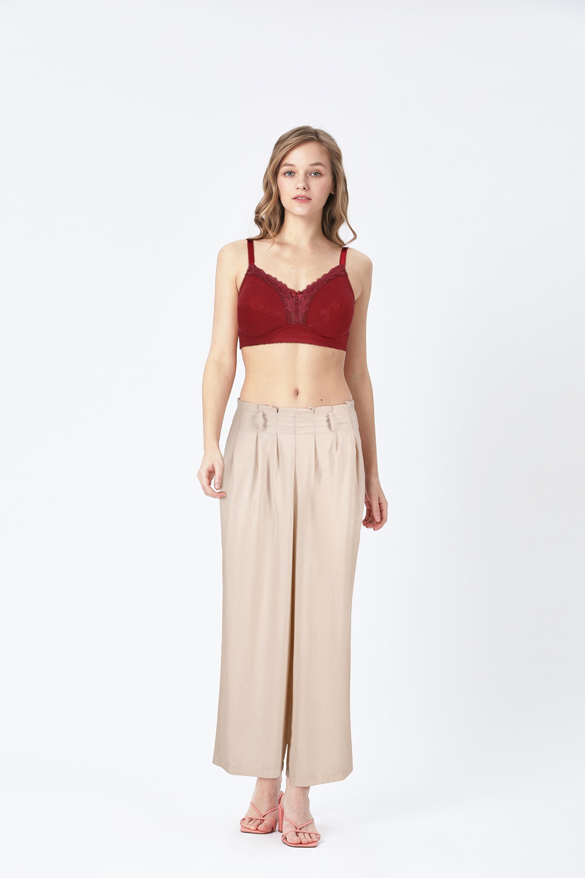 BLS Colette Non Wired And Non Padded Cotton Bra Burgundy