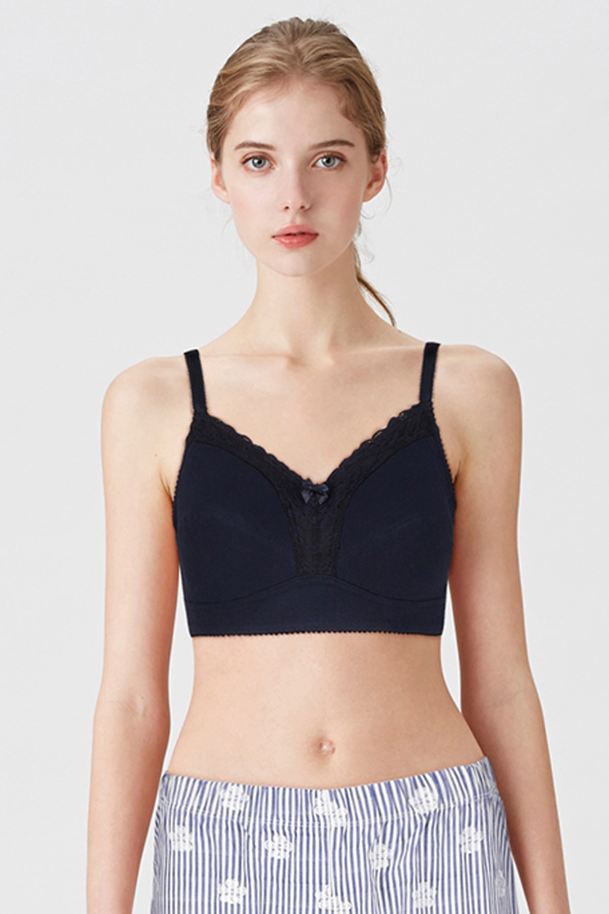 BLS Colette Non Wired And Non Padded Cotton Bra Navy Blue