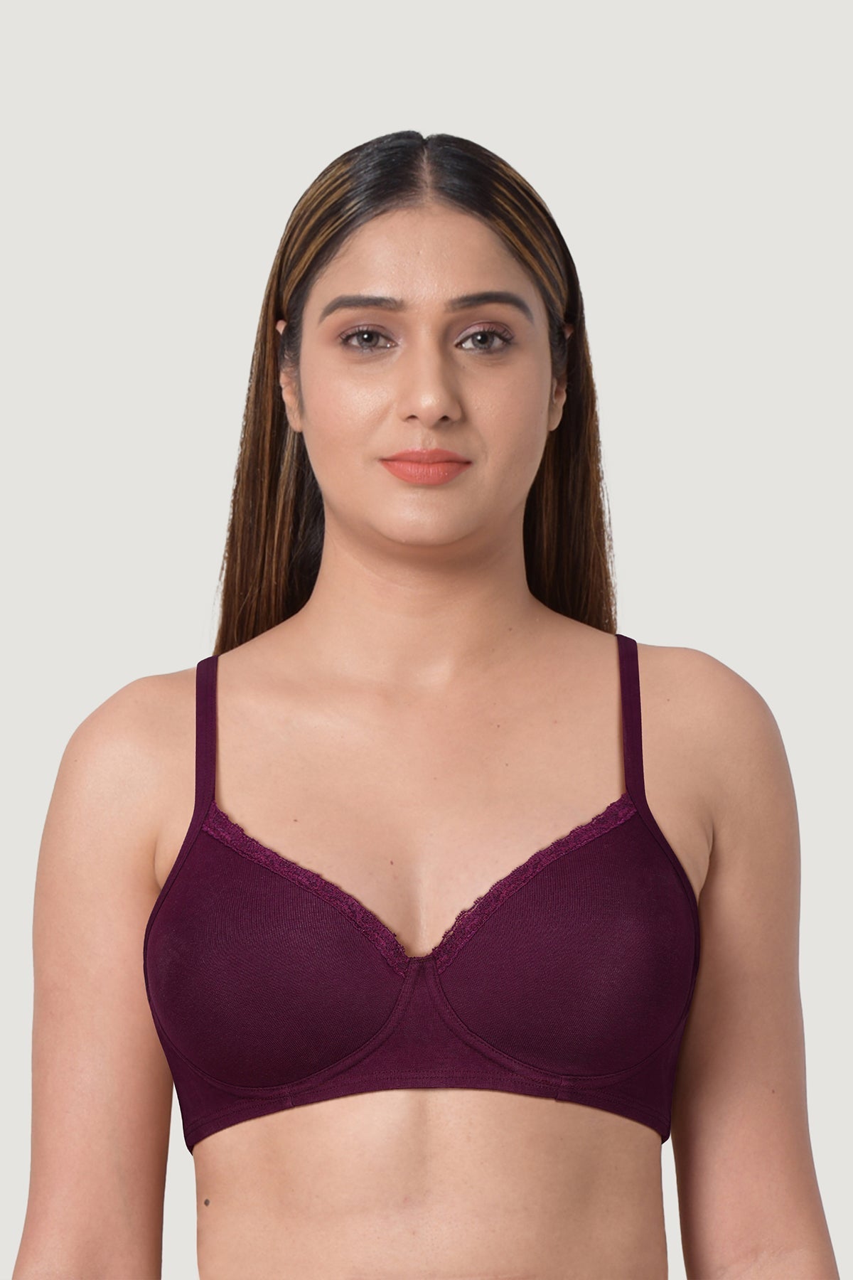 BLS Colma Non Wired And Padded Cotton Bra Patent Purple