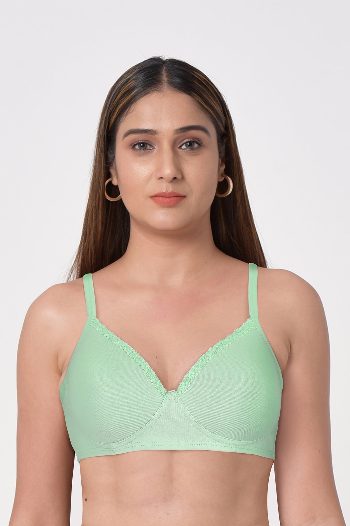 BLS Colma Non Wired And Padded Cotton Bra Sea Green