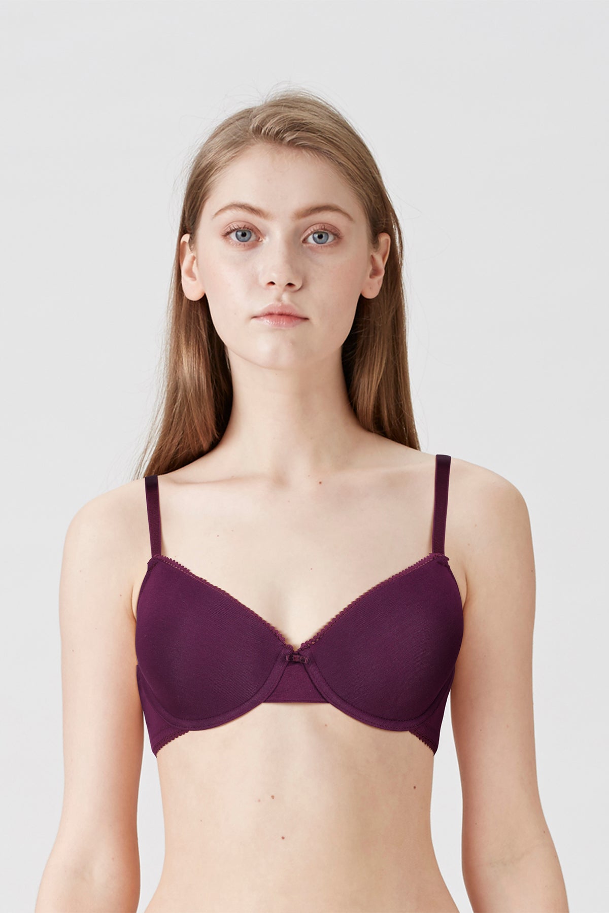 BLS Colo Wired And Padded Cotton Bra Patent Purple