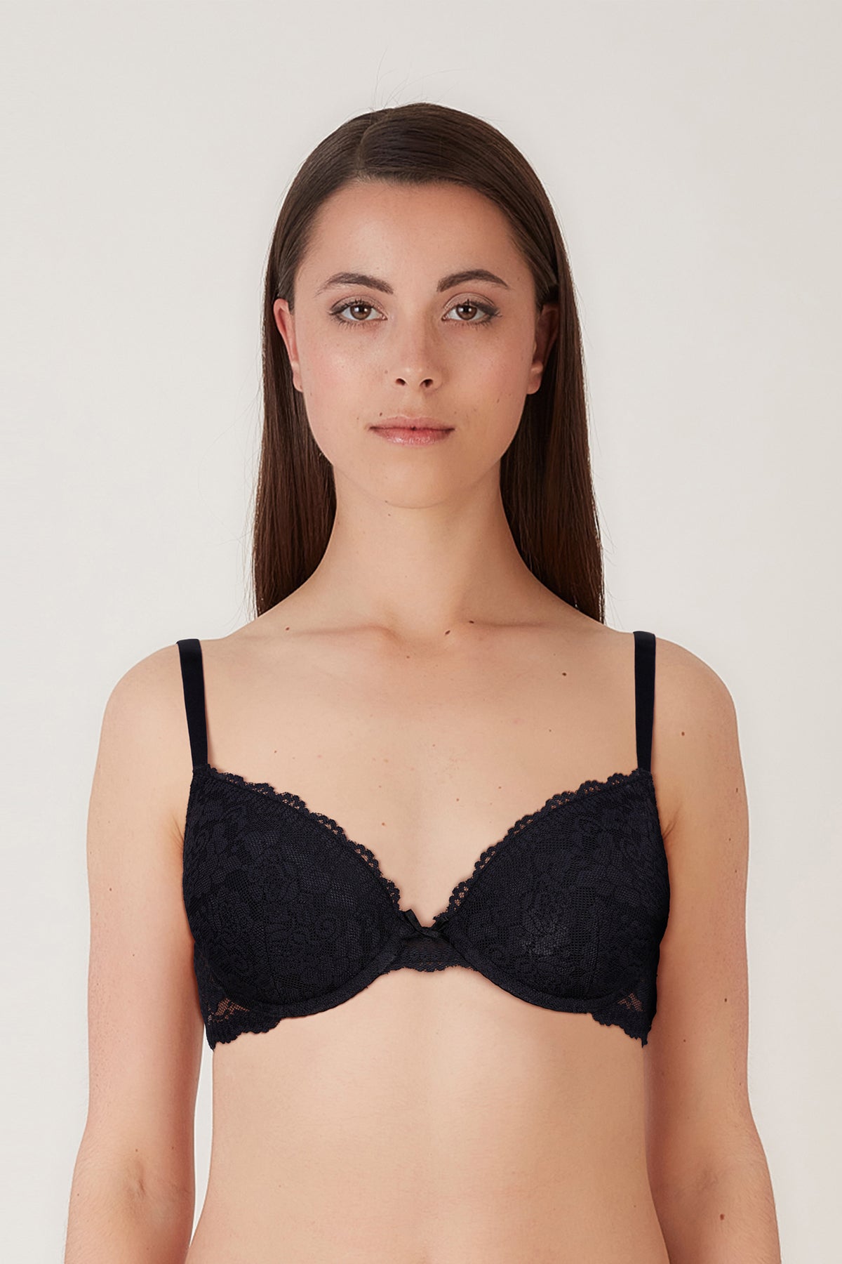 BLS Passion Wired And Pushup Lace Bra Black