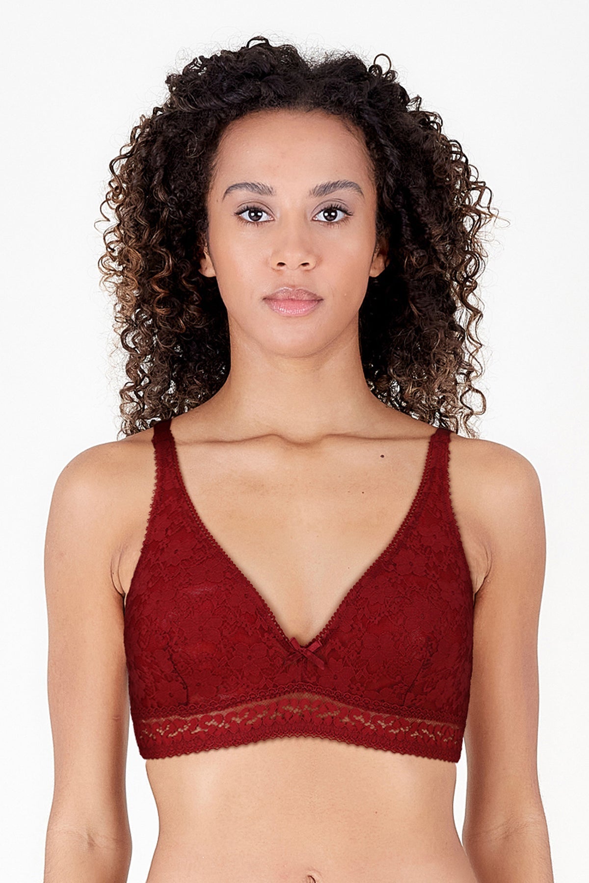 BLS Pinkie Non Padded Lace Bralette Burgundy