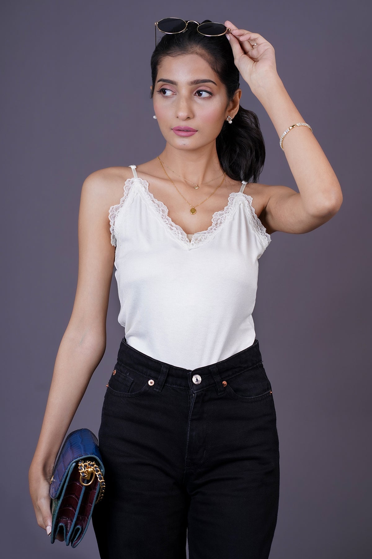 BLS Ayleen Lace Camisole White