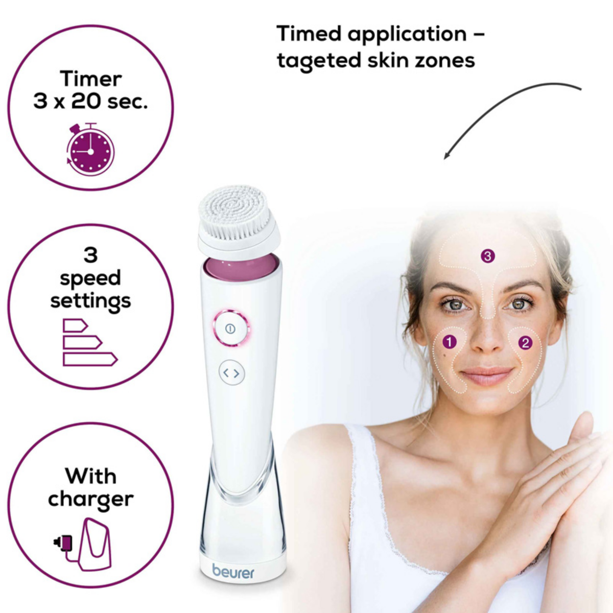 Beurer Pureo Deep Cleansing Facial Brush FC-95