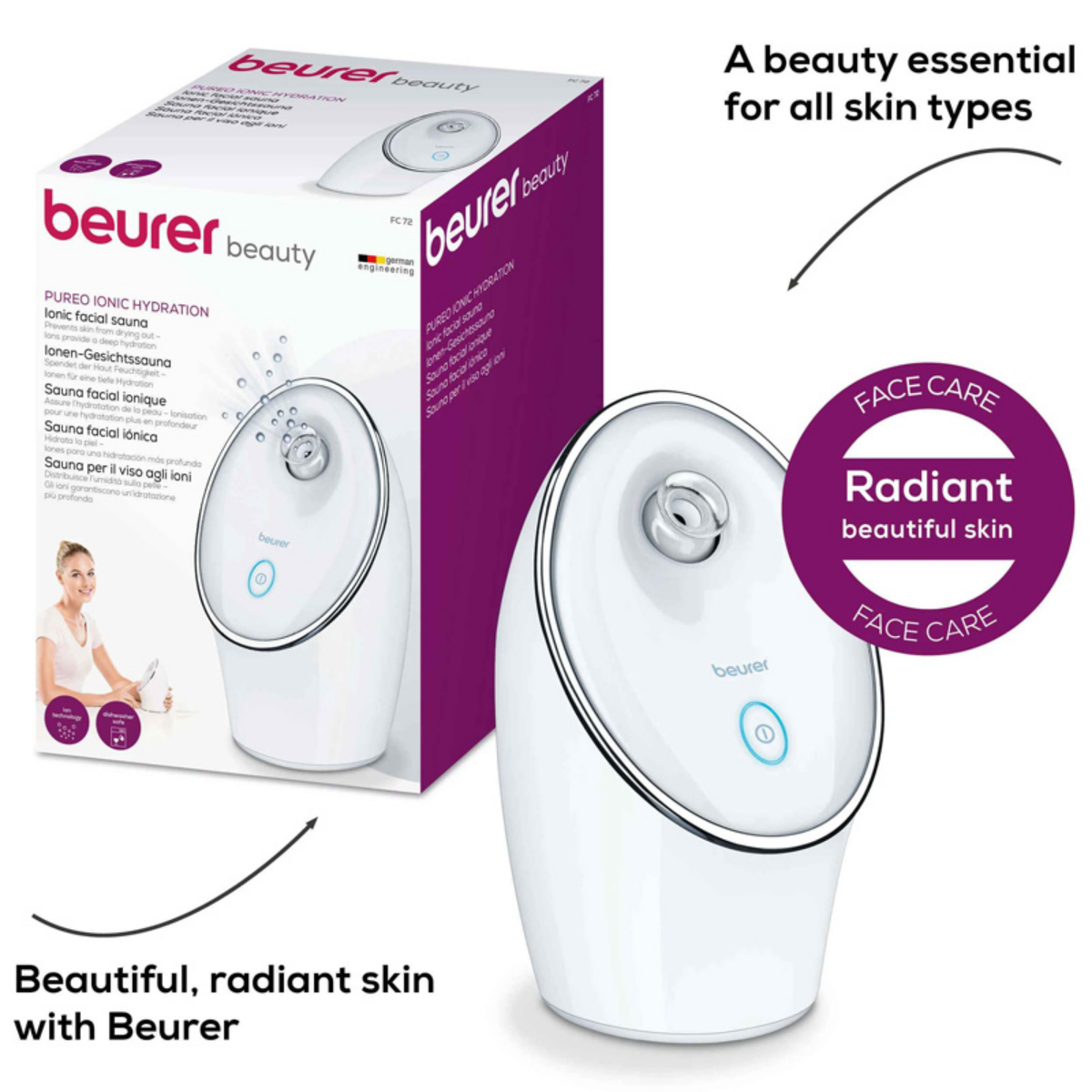 Beurer Pureo Ionic Hydration Ionic Facial Sauna FC-72