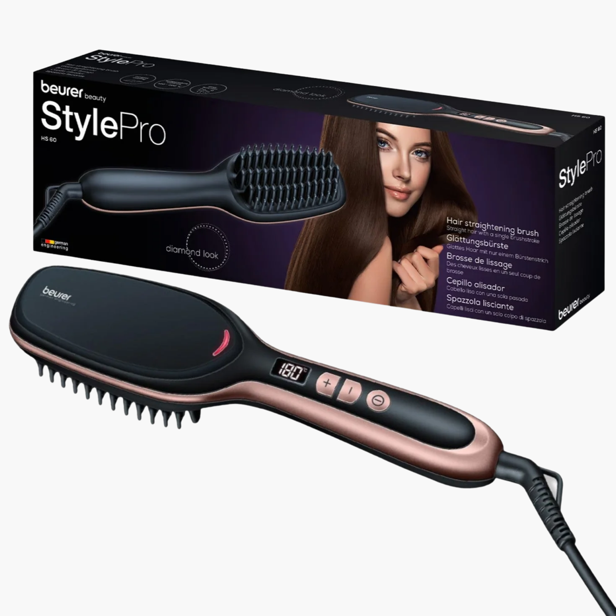 Beurer Style Pro Diamond Look Hair Straightening Brush HS-60