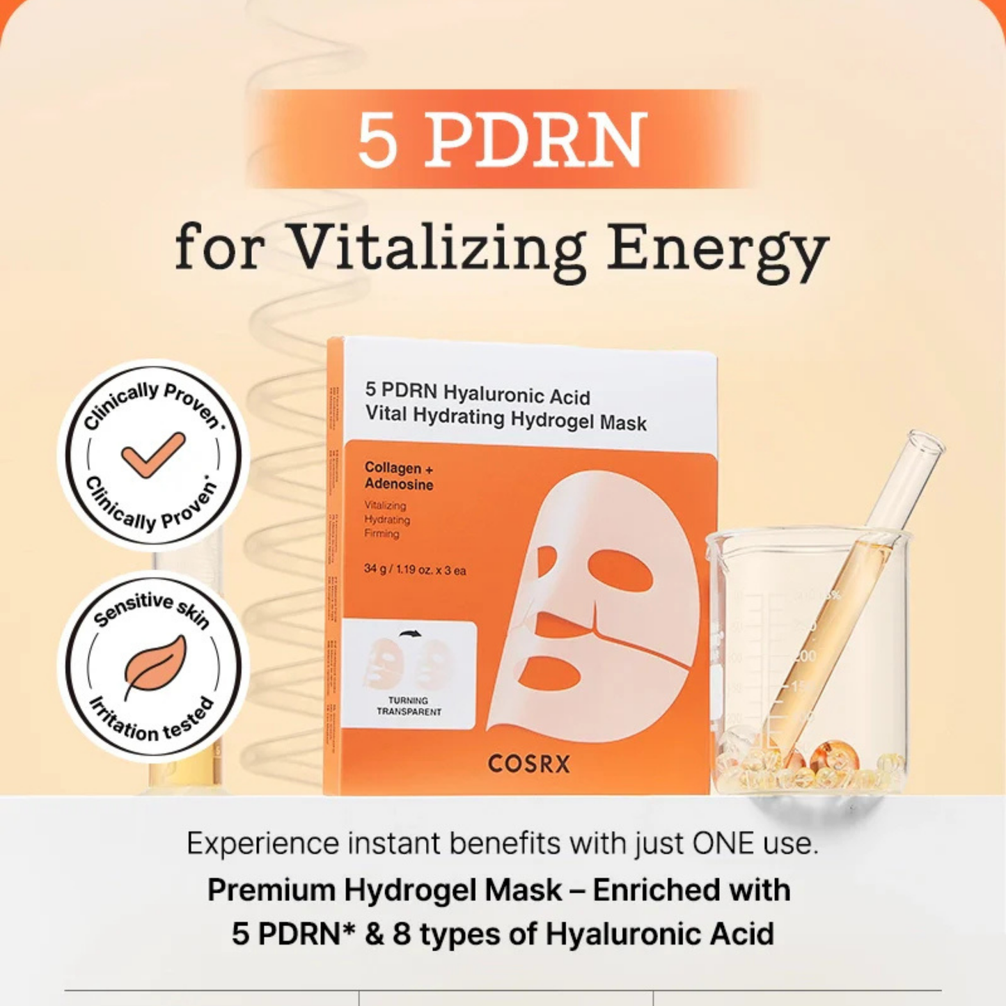 COSRX 5 PDRN Hyaluronic Acid Vital Hydrating Hydrogel Mask